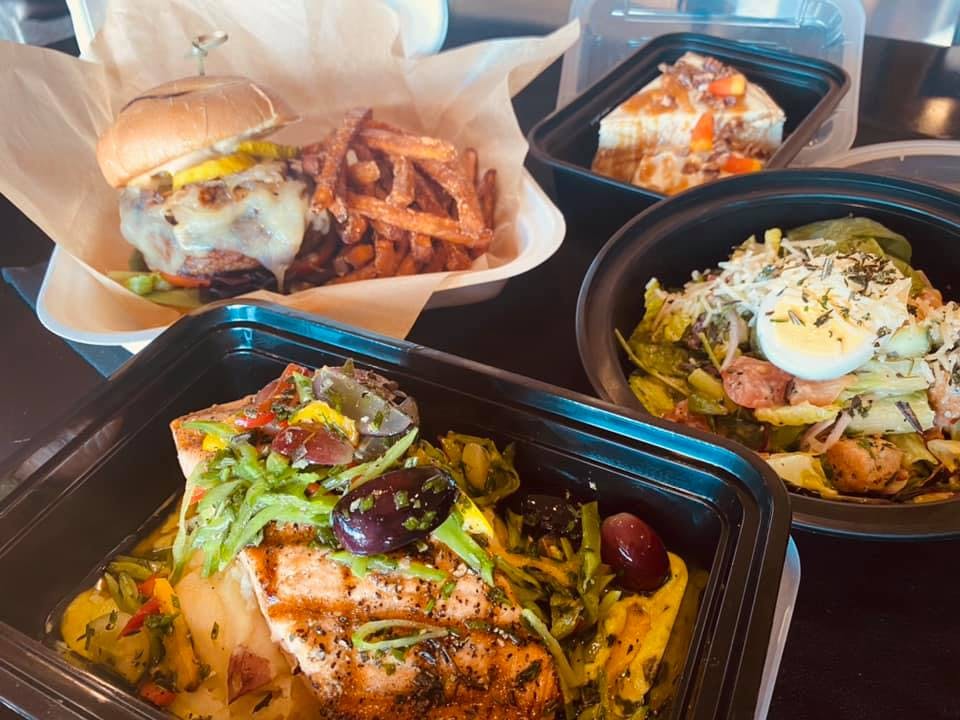 a tray of food on a table